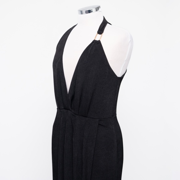 bebe - Halter Ruched Midi Dress - Picture 10 of 13